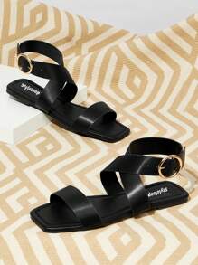 Styleloop Women's Flat Sandals, Bohemian Style Western Music Festival Party Outfit For Christmas Valentine's Day Holiday Travel Essential Boho Cowgirl Outfit - Black - View 1