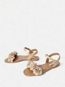 Styleloop Women's Flat Sandals, Boho Style, Retro American, Bohemian, Western Music Festival, Party Outfit For Christmas Valentine's Day - Apricot - View 3