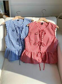 Comfortcana 2件女式夏季度假格子衬衫 - 彩色 - 查看 5