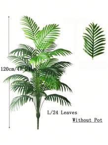 超逼真三合一人造棕榈树套装，含龟背竹和天堂鸟 - 90-120 厘米高仿槟榔棕榈植物，热带塑料室内/室外装饰，适用于家庭花园婚礼派对，低维护假树，适用于客厅、办公室、露台、阳台和活动装饰（防水耐用设计 + 完美的乔迁/生日礼物创意） - 綠色 - 查看 7