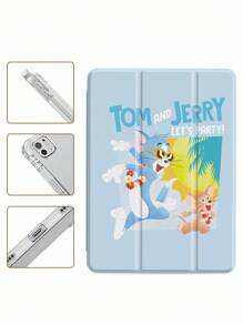 TOM & JERRY X SHEIN 卡通图案蓝色可爱平板电脑套