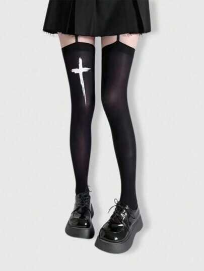 Grunge Punk 1 Stück schwarze sexy Sirenen Strumpfhose/Strumpfhose/Leggings für Frauen