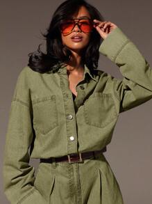 Athîral Women's Casual Retro Wide Leg Denim Jumpsuit, Fall Women Clothes