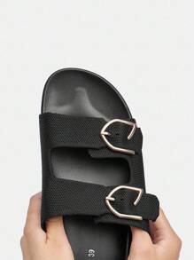 Ressula Modische Damen Lässig Slipper mit verstellbarer Schnalle