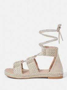 Styleloop Women's Flat Sandals, Boho Style, Retro American, Bohemian, Western Music Festival, Party Outfit Holiday Travel Essential Boho Cowgirl Outfit - Apricot - View 3