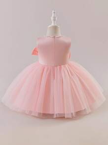 Glamorique Kids Infant Girls Sleeveless Tulle Puff Dress, Flower Girl Birthday Party Sweet Cute 3D Bow Princess Dress
