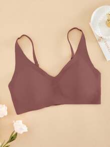 1 Áo ngực không gọng trơn thoải mái không đường may cho nữ - Màu tím hoa cà - Xem 5