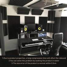 SHEIN 12 pezzi 24 pezzi Pannelli a foam acustici neri, tiles da parete antirumore per casa, studio, ufficio, registrazione, stanza, riduzione del rumore, E Sound Install Ac, suono da parati Dec Padding