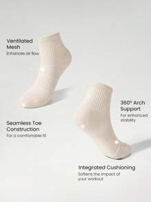 GLOWMODE 5 Pairs Socks Soft Ventilated Mesh With Embroidered Logo Workout Daily Casual