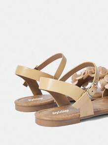 Styleloop Women's Flat Sandals, Boho Style, Retro American, Bohemian, Western Music Festival, Party Outfit For Christmas Valentine's Day - Apricot - View 4