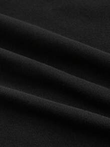 ROMWE Goth Plus Size Asymmetric Collar Plus Size Black Cat Mysterious Graphic T-Shirt - Royal Blue - View 4