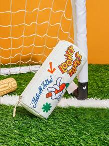 LOONEY TUNES X SHEIN 3pcs Women Casual Commuter Cartoon Rabbit Slogan Print Bag Set - Beige - View 6