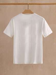 Manfinity NXTstreet Áo thun nam tay ngắn họa tiết Peace mặc thường ngày - trắng - Xem 2