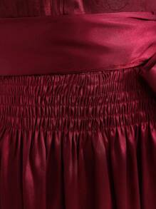 Fairmaia 德国传统女性对比色系腰无袖连衣裙 Dirndl 慕尼黑啤酒节传统德国传统复古无袖女装传统 Dirndl 方领连衣裙和围裙，适合十月、万圣节 - 酒紅色 - 查看 6