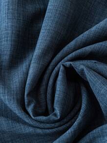 SHEIN LUNE CURVE 大码女式花卉印花V领盖袖牛仔效果连衣裙 - 藍色 - 查看 3