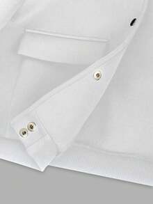 INAWLY 女士纯色前扣长袖口袋简约休闲夹克 - 白色 - 查看 5