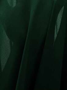 Elenzga Casual Plus Size Halter Jumpsuit With Asymmetrical Knot Design And Flowy Full-Length Style - Dark Green - View 7