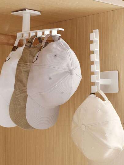 SHEIN 1 Stück L-förmiger Wandhalter mit 6 Haken, Haarzubehör, Hut, Schal Organizer, ohne Bohren, Tasche, Organisator, Aufbewahrung, Schulanfang Zubehör