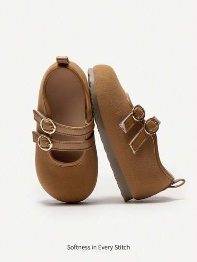 Cozy Pixies 时尚百搭休闲可爱双带公主风格平底鞋，适合幼儿女孩，春夏季