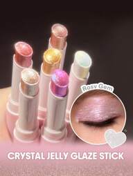 SHEGLAM Crystal Jelly Glaze Stick-Rosy Gem Multi-Use Single Eyeshadow Stick Glitter Shimmer Long-Lasting High Pigment Brand Beauty Makeup Face Paint Cosmetic For Women Girls Perfect For Winter Ideal For Y2K Fancy Fashion Suitable For Birthday Christmas Gift Party Ready Best Color