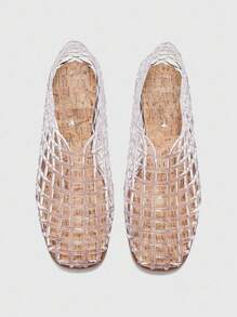 CUCCOO BIZCHIC 女士圆头水晶平底沙滩鞋/度假鞋