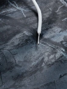 PAVTROS 男士夏季休闲树叶印花抽绳腰运动短裤 - 彩色 - 查看 6