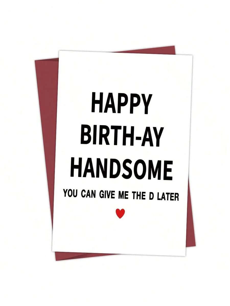 1pc Funny Birthday Card For Friend, Happy Birthday Card For Husband Friends, Rude Birthday Card For Men, Personalised Birthday Card - Multicolor - View 1