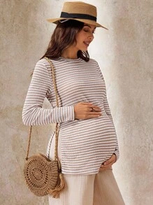 Boho Mama 休闲宽松舒适透气孕妇长袖T恤，百搭日常穿着，秋季乡村音乐会波西米亚风可爱上衣