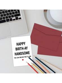 1pc Funny Birthday Card For Friend, Happy Birthday Card For Husband Friends, Rude Birthday Card For Men, Personalised Birthday Card - Multicolor - View 3