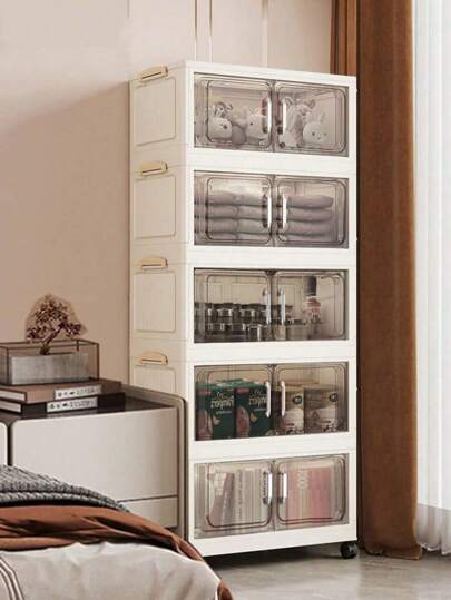 SHEIN 1 pezzo Scatola organizzativa pieghevole larga 45 cm da 17 pollici per organizzare giocattoli da camera da letto, cucina e soggiorno, zoccoli, decorazioni natalizie per la casa, salvaspazio sotto il contenitore per l'immagazzinaggio del letto