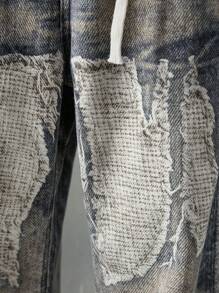 NEON BLANC Quần Jeans Nam Dáng Rộng Dệt Thời Trang Đường Phố, Phù Hợp Cho Mùa Hè - Màu xanh lam - Xem 5