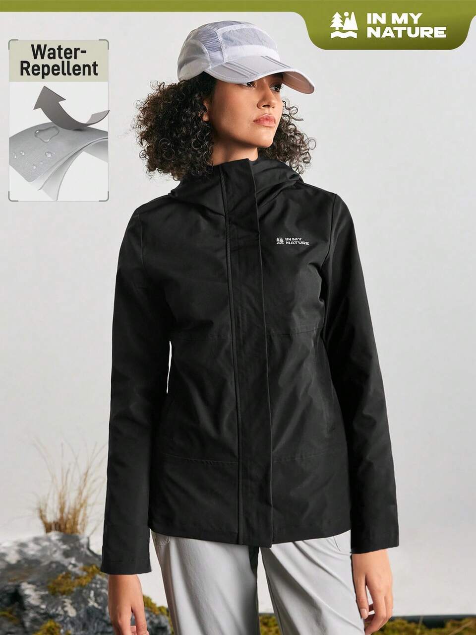 Women's Black Autumn Athletic Holiday Hooded Jacket