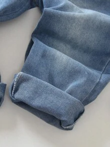 Genkimix Kids 2件套小男孩格子长袖衬衫和宽松洗水牛仔裤套装 - 彩色 - 查看 8