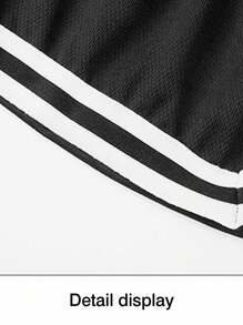Manfinity Sport Corelite Pantalones cortos deportivos sueltos de doble capa con cordón en la cintura y estampado de letras para hombres