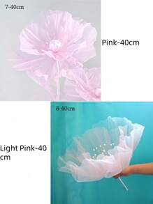 1 件 40/50 厘米大型仿真花橱窗展示 3D 大型人造花悬挂纱网镂空假花婚礼装饰 - 彩色 - 查看 15