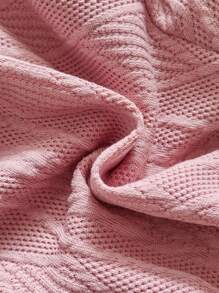 Vintaside Kids Baby Girls' Pink Sweet Ditsy Floral Collared Sleeveless Dress With Pink Knitted Long Sleeve Cardigan Outfit Set, Soft Silhouette Showcasing Girly Gentle Elegant. Suitable For Outing, Leisure At Home, And Attending Parties, Let The Little Girl Shine With Sweet Charm In Spring And Autumn Seasons. Fall Winter - Multicolor - View 3