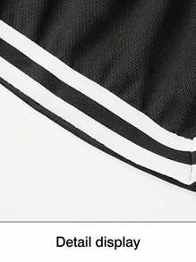 Manfinity Sport Corelite Pantalones cortos deportivos con estampado de rayas y letras en contraste para hombre