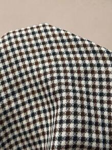 Florisole Women's Elegant Plaid Casual Retro Simple Straight Pants For Commuting Breezy Checks Season Fall Cloth For Women