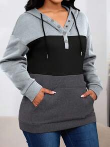 INAWLY Women's Color Block Drawstring Hooded Sweatshirt,Long Sleeve Tops Graduation,Back To School Outfits,Graduation,Teacher Outfits For Women,Back To School Fall Cloth For Women - Multicolor - View 3