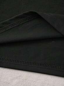 Manfinity Dauomo 男士T恤 酷老爹俱乐部衬衫、老爹礼物、老爹衬衫、趣味老爹圆领衫、老爹生日礼物、父亲节礼物、当下流行、时尚、美观的T恤、兄弟姐妹礼物 - 黑色 - 查看 4