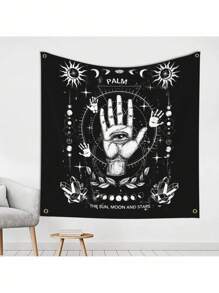 ROMWE Goth 1 tấm vải nền phong cách Graffiti Ins Style trang trí thảm (150*150), thích hợp để trang trí nhà cửa và treo tường hoặc làm nền tại các bữa tiệc lễ hội, tăng cường bầu không khí chung, trang trí nhà cửa, sân vườn - màu đen - Xem 1