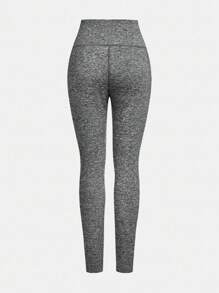 SHEIN Girlism 青少年女孩舒适贴身休闲简约舒适百搭手机袋紧身裤，1 套 - 灰色 - 查看 9