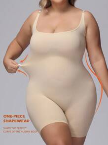 Wedaily 3pcs Women Plus Size Seamless Casual Comfortable Chest Support Waist & Leg Shaping Bodysuit - Multicolor - View 8