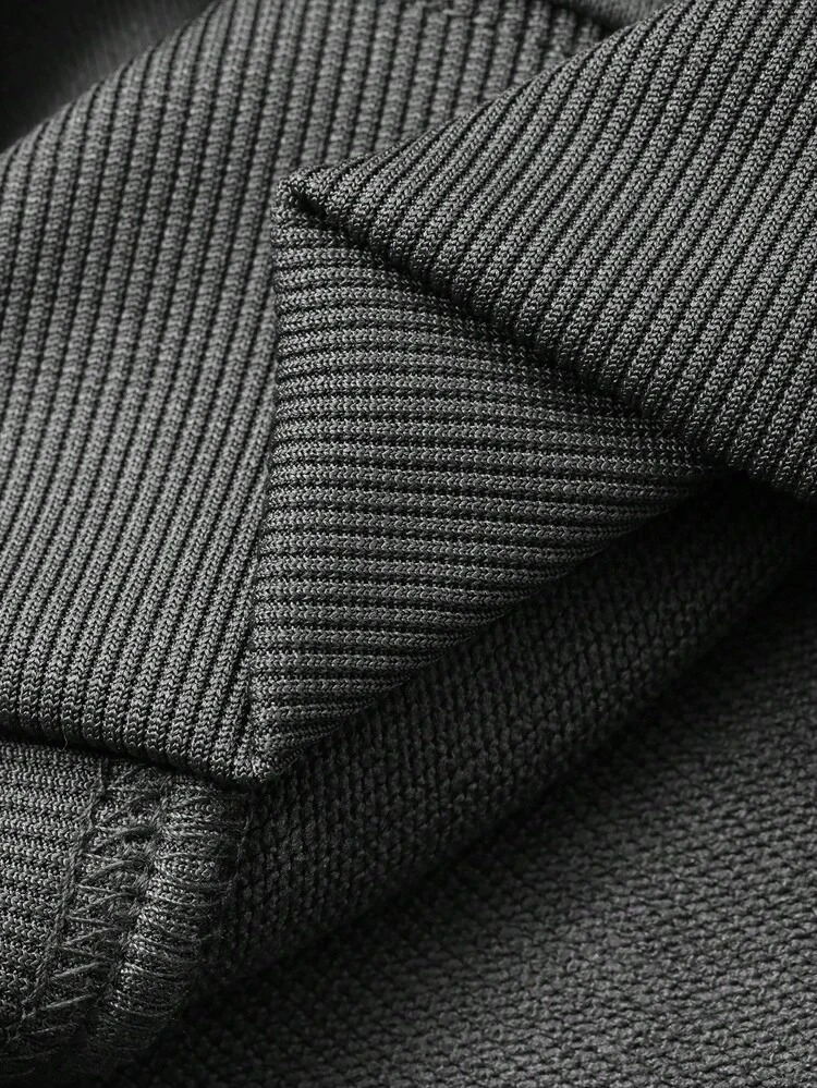 Men's Casual Dark Gray Hoodie And Sweatpants Set, Autumn