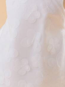 Glamorique Kids Baby Girl Wedding Flower Girl Dress, Satin With Tulle, Back Bow Decor, Embroidered Floral, Party Pageant Birthday Formal Outfits Fall Winter - Beige - View 6