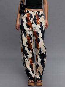 TypaGal Quần ống đứng dáng rộng in họa tiết túi chéo dành cho nữ - Nhiều màu - Xem 3