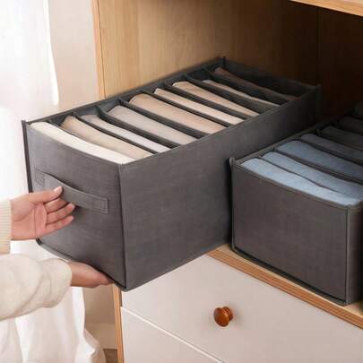 1件牛仔裤收纳盒衣柜衣服整理柜抽屉式内衣胸罩袜子女士T恤收纳盒