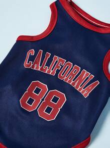 PETSIN 1 chiếc áo vest cho chó mèo phổ thông 88 màu xanh navy California phong cách retro thời trang in họa tiết giản dị và thoải mái cho chó - Nhiều màu - Xem 3