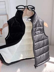 SHEIN 男婴/女婴休闲可爱百搭加厚羽绒背心外套，秋冬季男婴冬季服装 - 彩色 - 查看 12