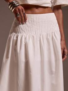 MUSERA Falda maxi plisada con cintura fruncida, apta para Ibiza, vacaciones, playa sexy, romántica, elegante, ocasiones, cumpleaños, bohemia, invierno, fiestas, Navidad, Acción de Gracias